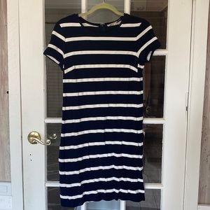 Navy blue and white striped Loft dress